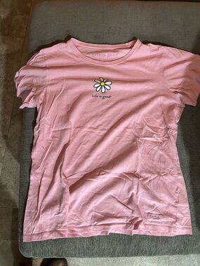 Life is Good Pink Flower T-Shirt